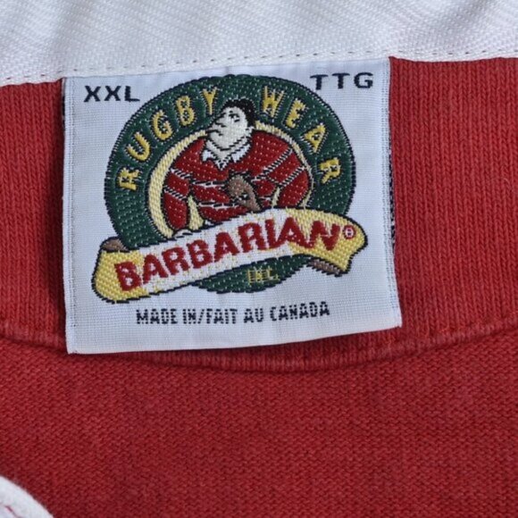 Barbarian Rugby Wear Wales Long Sleeve Striped Red Polo Athletic XXL - Picture 5 of 8